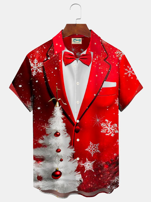 Men's Christmas Funny Graphic Short Sleeve Hawaiian Shirt